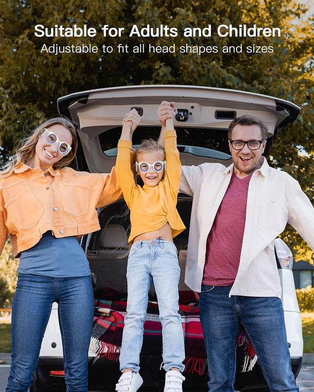 NEOISM Anti Motion Sickness Glasses Relieve Carsickness Airsickness Seasickness Glasses Light Portable Nausea Relief Glasses for Travel 5.9 in 5.24in 2.05in M Size,M+ Black Red Blue Bag