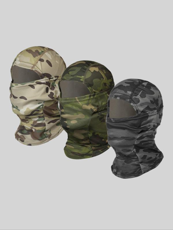 Camo Pattern Balaclava, Breathable Mesh Face Mask, Sun Protection Full Face Mask, Sports & Outdoor Clothing Accessories for Cycling, Motorcycle