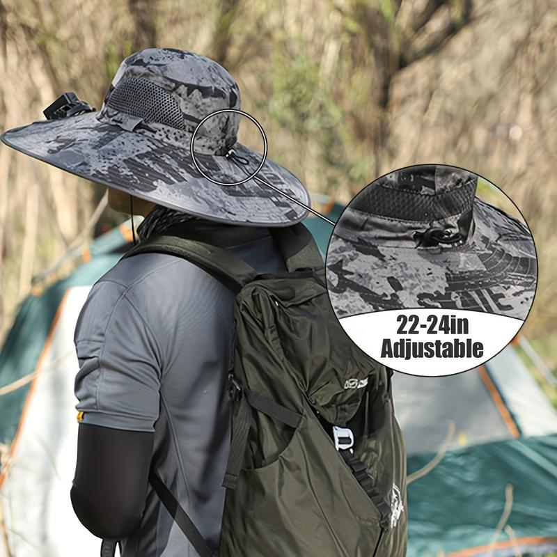 2024 Detachable Fishing Hat-Solar Sun Protection Sun Hat with Fan Solar Fan Hat Dual Power Supply Fan Outdoor Fan