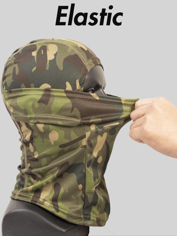 Camo Pattern Balaclava, Breathable Mesh Face Mask, Sun Protection Full Face Mask, Sports & Outdoor Clothing Accessories for Cycling, Motorcycle