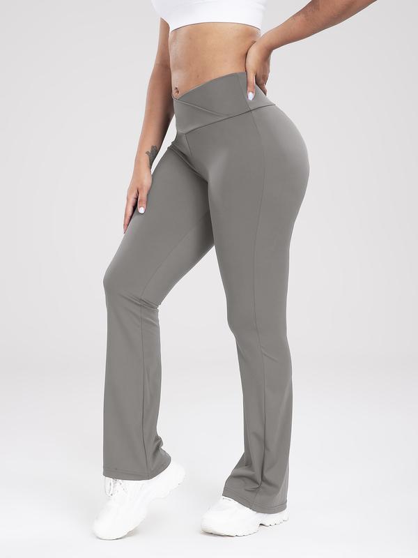 Women  High-Waisted Flare Leggings Crossover Yoga Pants with Tummy Control Wide Leg Workout Flared Pants