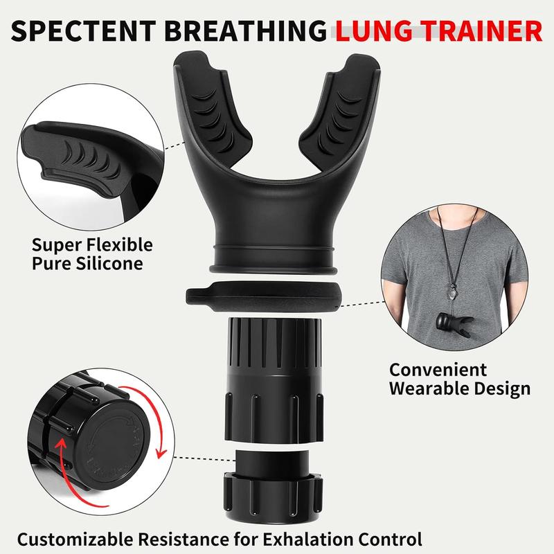 Portable Breathing Trainer for Daily Fitness Training, Lung Trainer Adjustable to Different Fitness Needs & Easy to Clean.