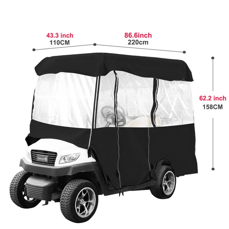 4 Passenger Golf Cart Cover Driving Enclosure Waterproof Person Roll-up Door