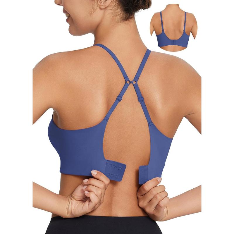 [BLACK FRIDAY SALES]baleaf Women's Padded Sports Bras, Adjustable Spaghetti Strap Wireless Comfy Yoga Workout Everyday Bras