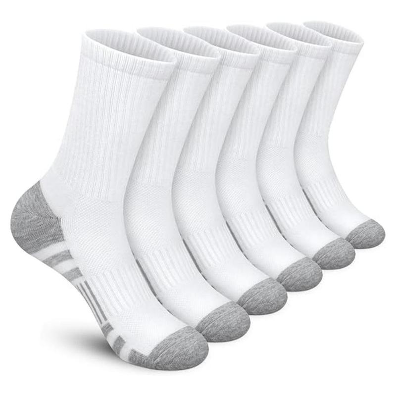 Unisex's Performance Breathable Running Socks, 6 Pairs set Cushioned Comfy Socks for Men & Women, Outdoor Sports Socks for Running Jogging