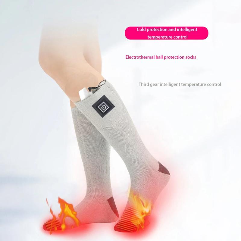 Winter Electric Heated Socks Men Women Thermal Cotton Heated Socks Elastic Comfortable Foot Warmer Socks for Outdoor Skiing