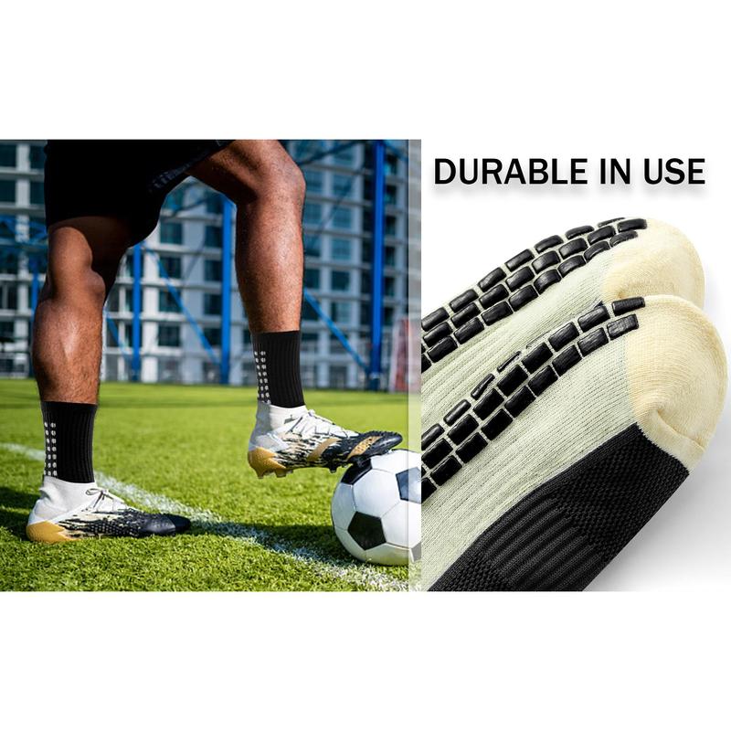 2 4 6 8 pieces of men's anti slip football socks, knee pads combination, thick sweat absorbing and breathable socks