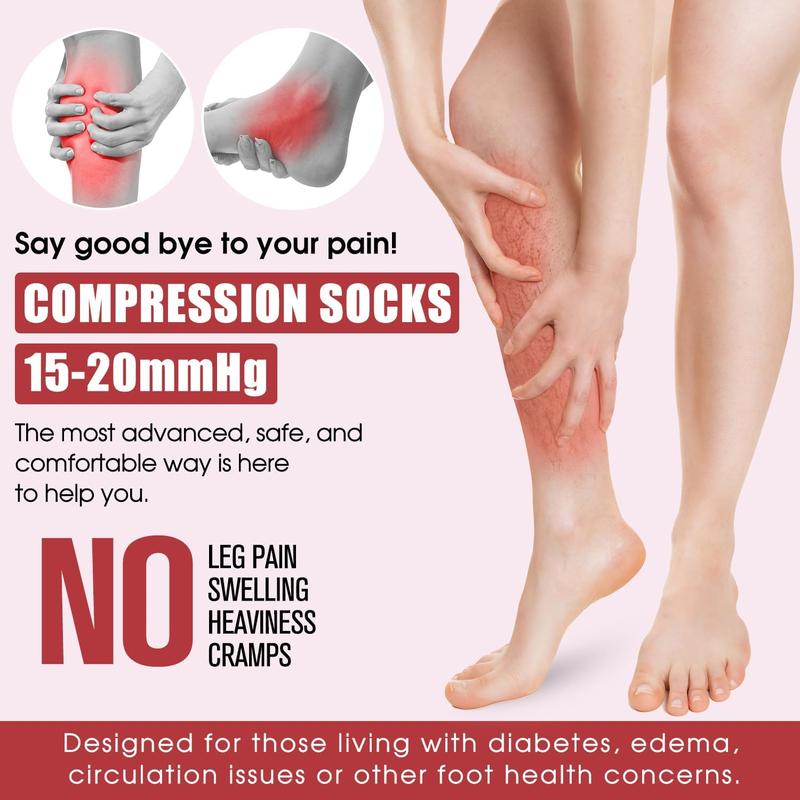 4 Pairs Compression Socks for Women and Men -Best Support for Running, Nursing, Travel, Pregnancy