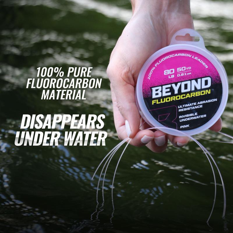 Beyond Fluorocarbon Leader Material 50YD - Pink