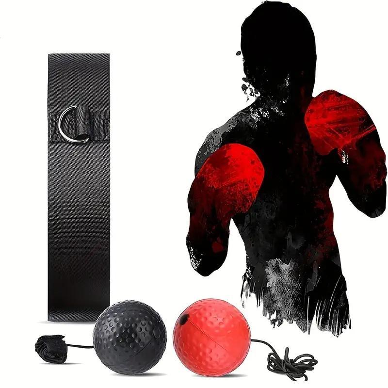 Boxing Reflex Ball Set, Including 2 Counts Difficulty Levels Ball & 1 Count Headband, Improve Reaction Speed and Hand Eye Coordination Training Boxing Equipment for Home, Christmas, Christmas Gift