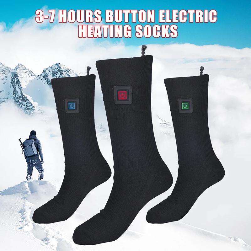 Winter Electric Heated Socks Men Women Thermal Cotton Heated Socks Elastic Comfortable Foot Warmer Socks for Outdoor Skiing