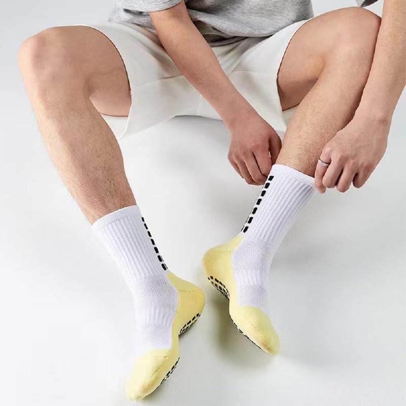 2 4 6 8 pieces of men's anti slip football socks, knee pads combination, thick sweat absorbing and breathable socks